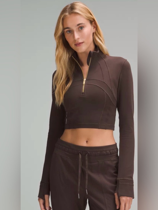 lululemon athletica Tops - Lululemon Define Cropped Half Zip Luon| Espresso| Womens Size 2